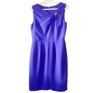 IVANKA Trump Sheat Sleeveless Navy Dress size S